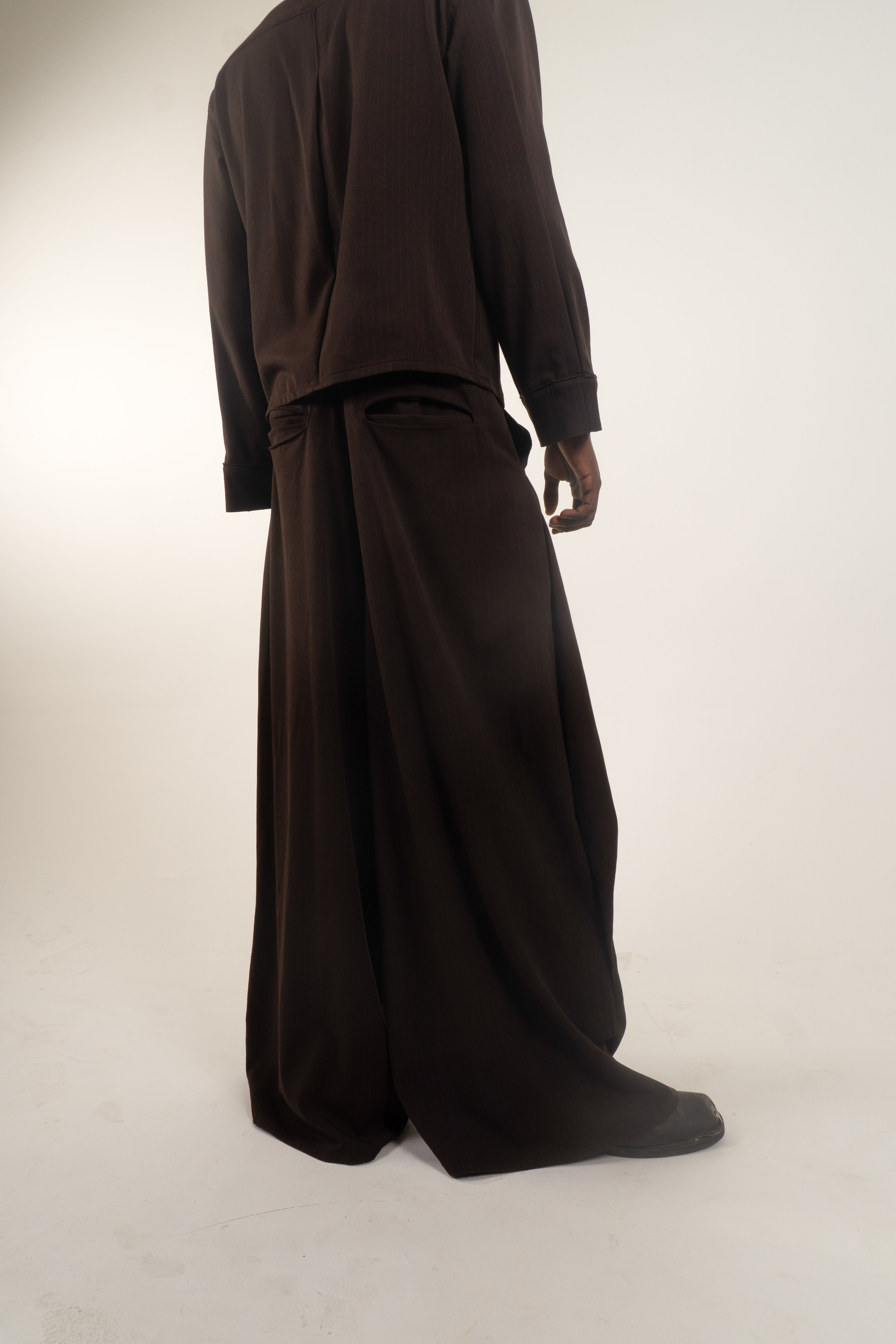 LOOK 3 PLEATED PINSTRIPE TROUSERS