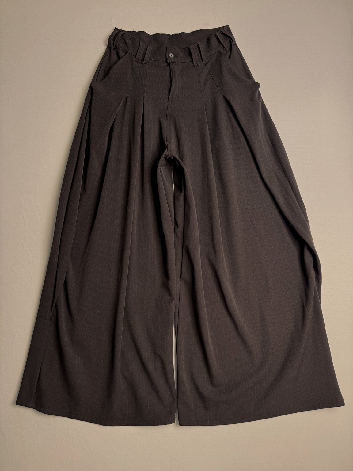 PLEATED PINSTRIPE TROUSERS