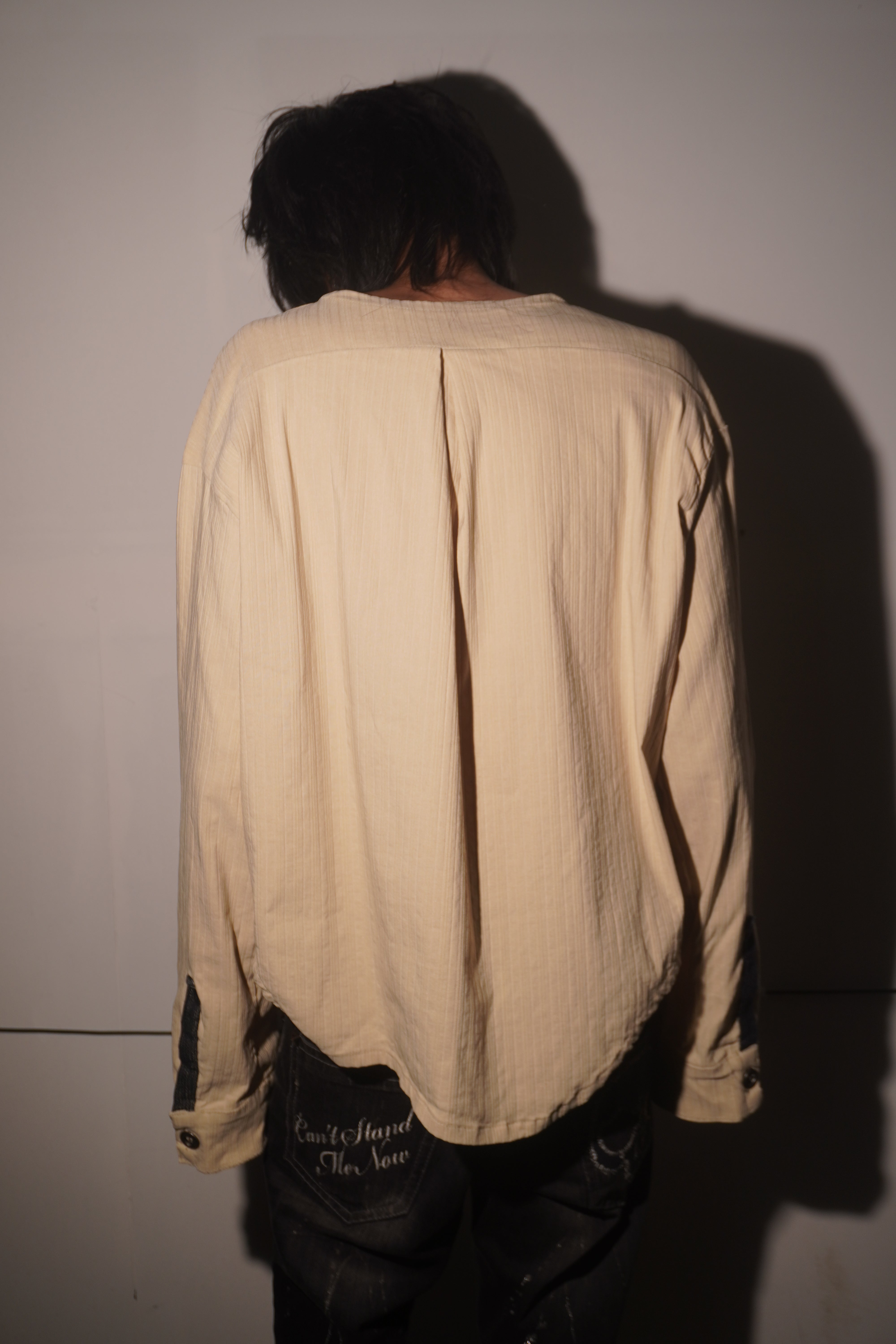 LOOK 5 ASYMMETRICAL FAUX BUTTON SHIRT