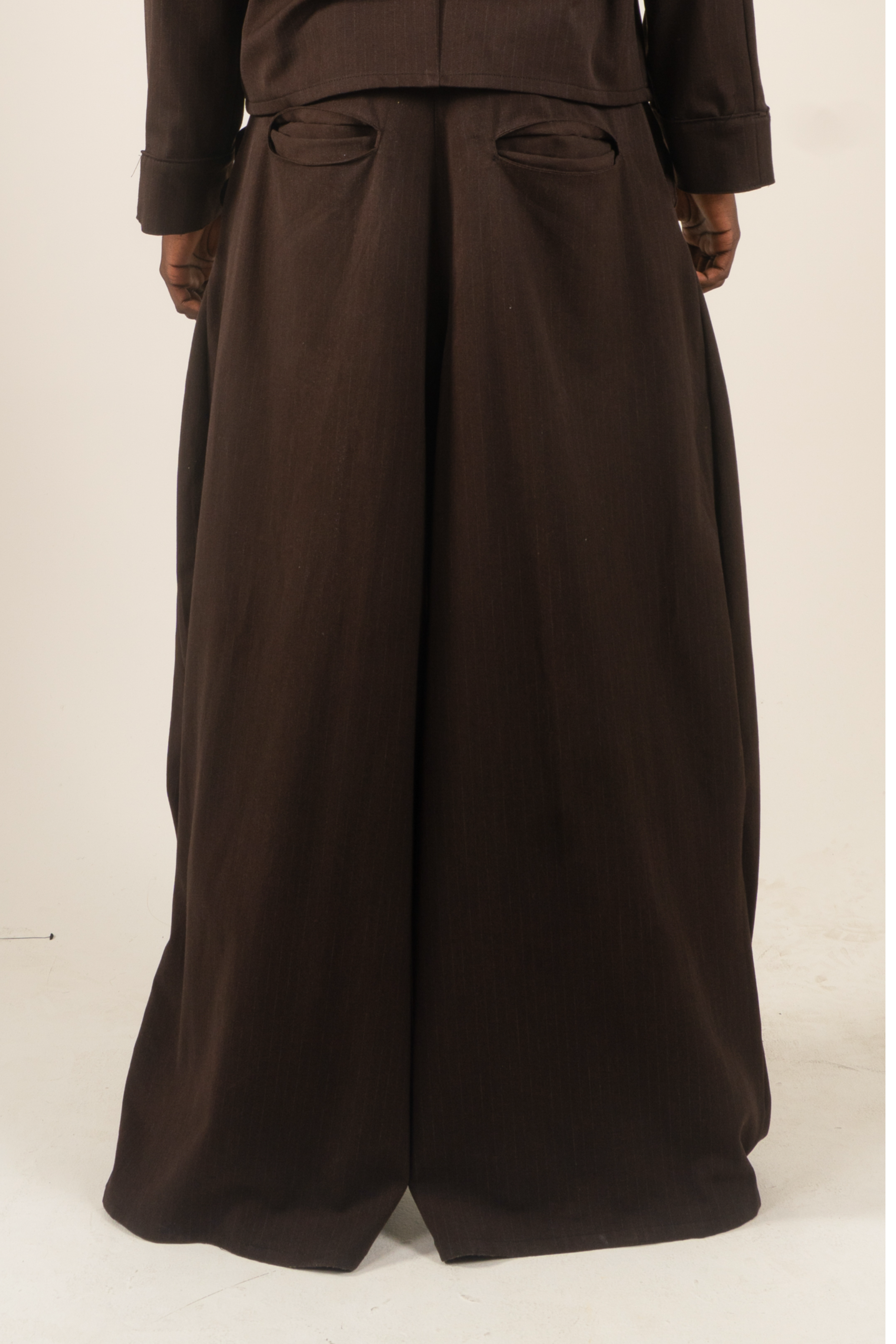LOOK 3 PLEATED PINSTRIPE TROUSERS