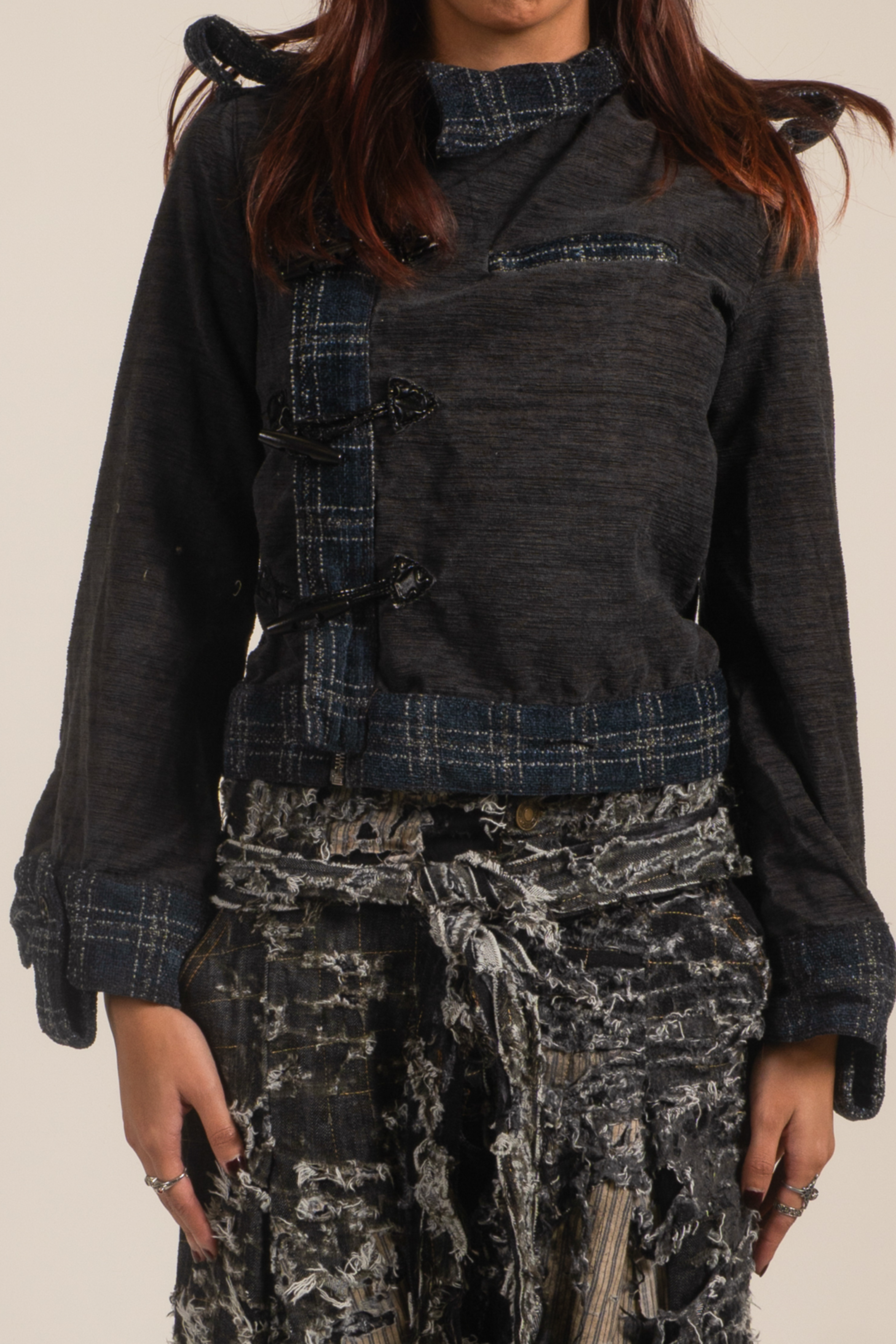 LOOK 2 ASYMMETRICAL TOGGLE FRONT JACKET