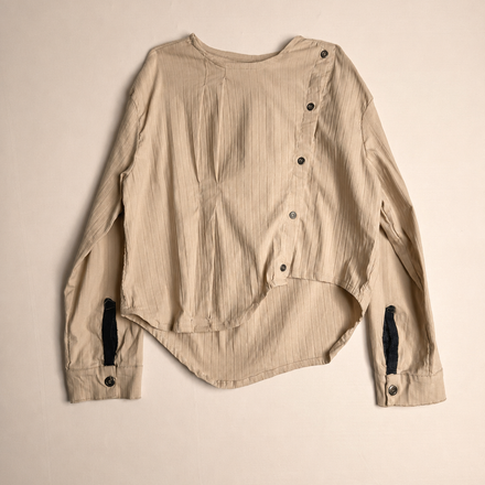 LOOK 5 ASYMMETRICAL FAUX BUTTON SHIRT