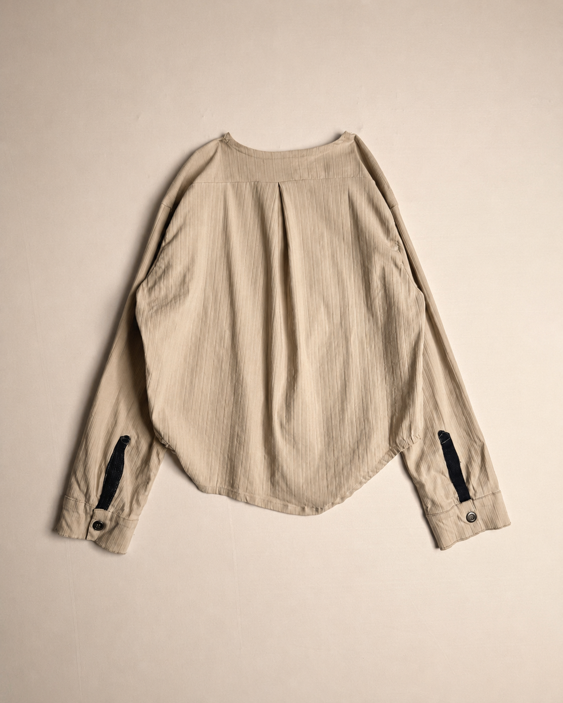 ASYMMETRICAL FAUX BUTTON SHIRT